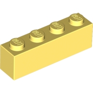 Lego kostka (kostička) 1x4, světle žlutá jasná (6014506, 6036232)